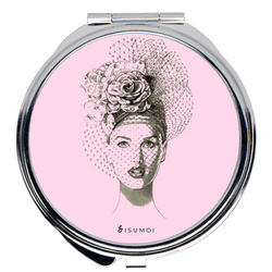 Rose Hat Fashion Illustration Compact Mirror - S I S U M O I