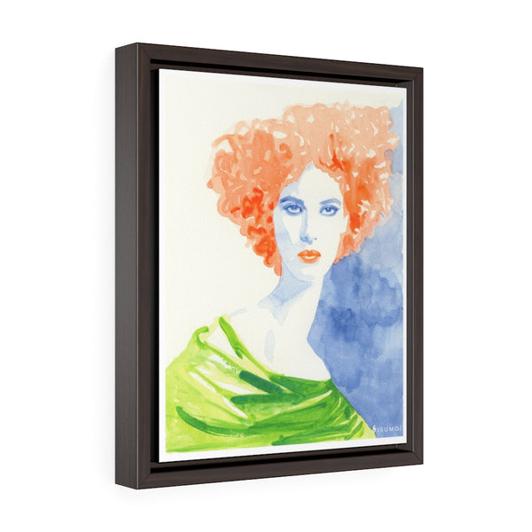 Orange Fro Vertical Framed Premium Gallery Wrap Canvas - S I S U M O I
