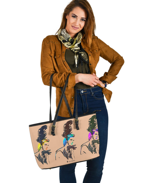 Come Hither Fashion Illustration Vegan Leather Tote Bag * - S I S U M O I