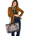 Svora Borzoi Babs Woman and Borzois Fashion Art Vegan Leather Tote Bag * - S I S U M O I